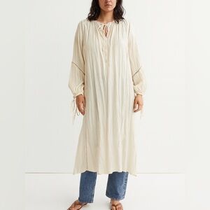 Cream Long Sleeve Maxi Dress tunic